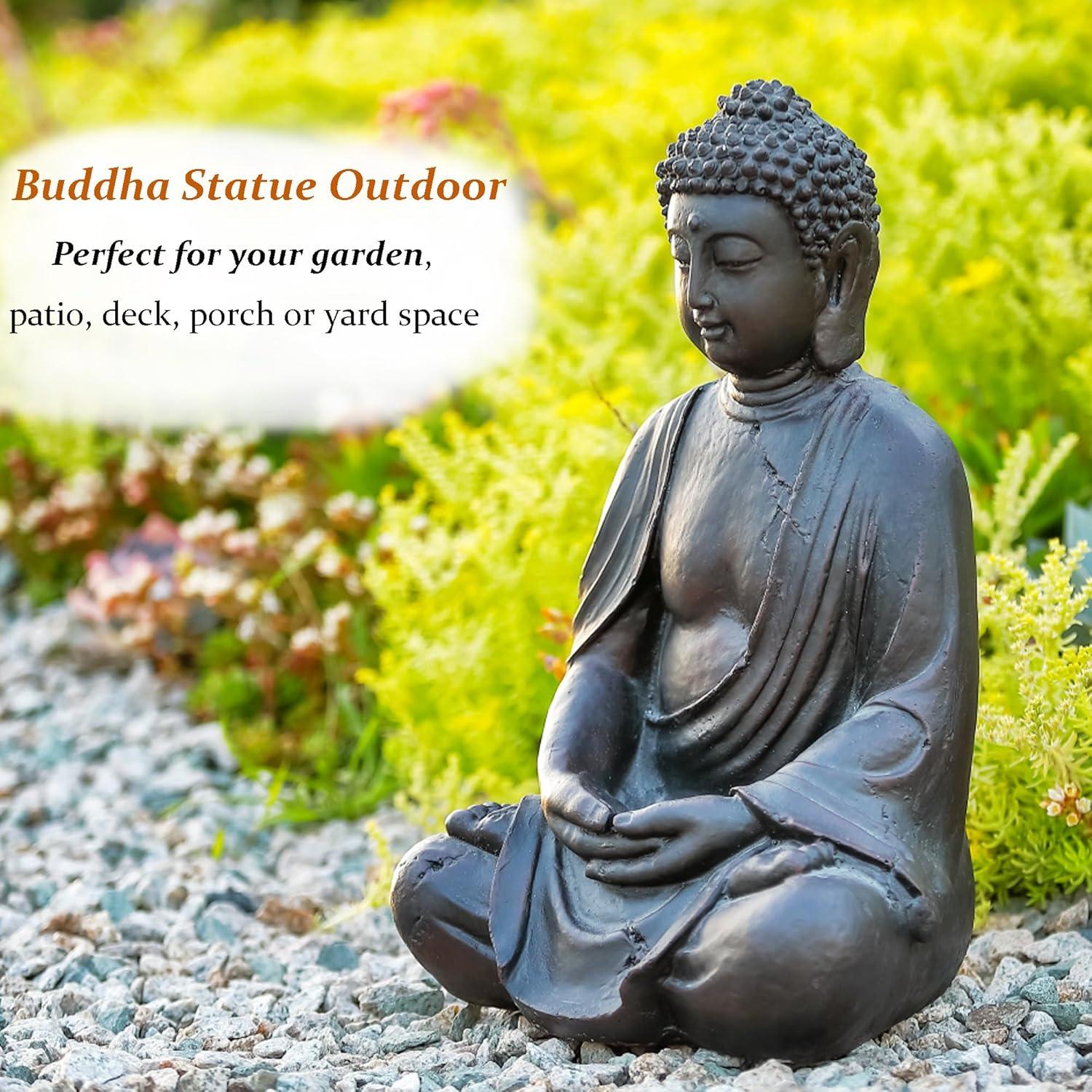 Estatua de Buda Phaxth 38 cm para Jardín Exterior Decorativa
