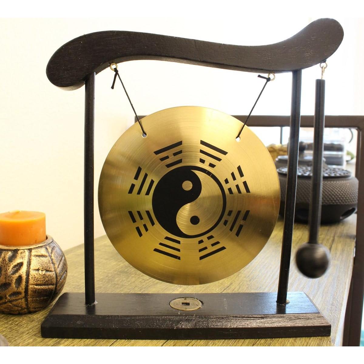 Gong de Mesa Taiji Feng Shui 20.32cm Madera y Cobre