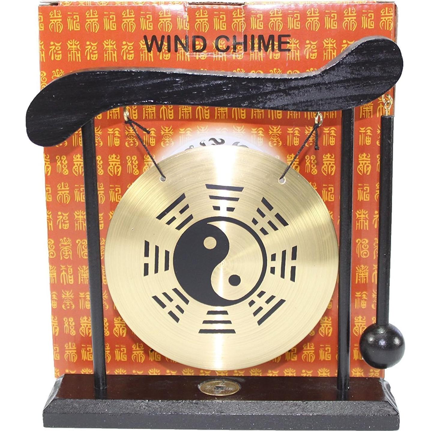 Gong de Mesa Taiji Feng Shui 20.32cm Madera y Cobre