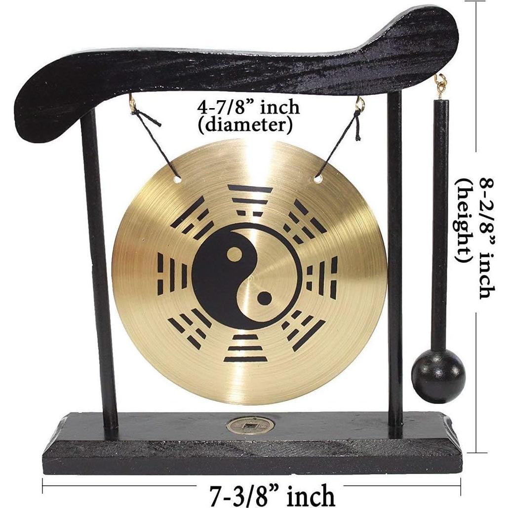 Gong de Mesa Taiji Feng Shui 20.32cm Madera y Cobre