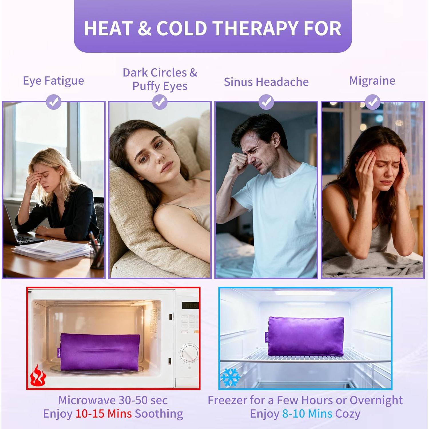 Almohadilla para Ojos Rellavone 2PK con Lavanda y Lino 11.4x21.8cm