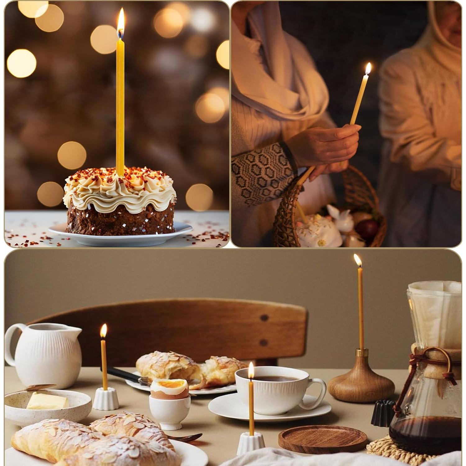 Velas de Cera de Abeja Pura Amarillas 15.5 cm - 50 Piezas