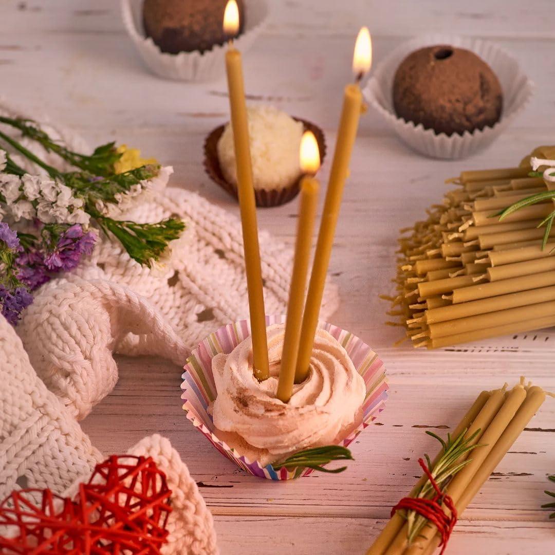 Velas de Cera de Abeja Pura Amarillas 15.5 cm - 50 Piezas