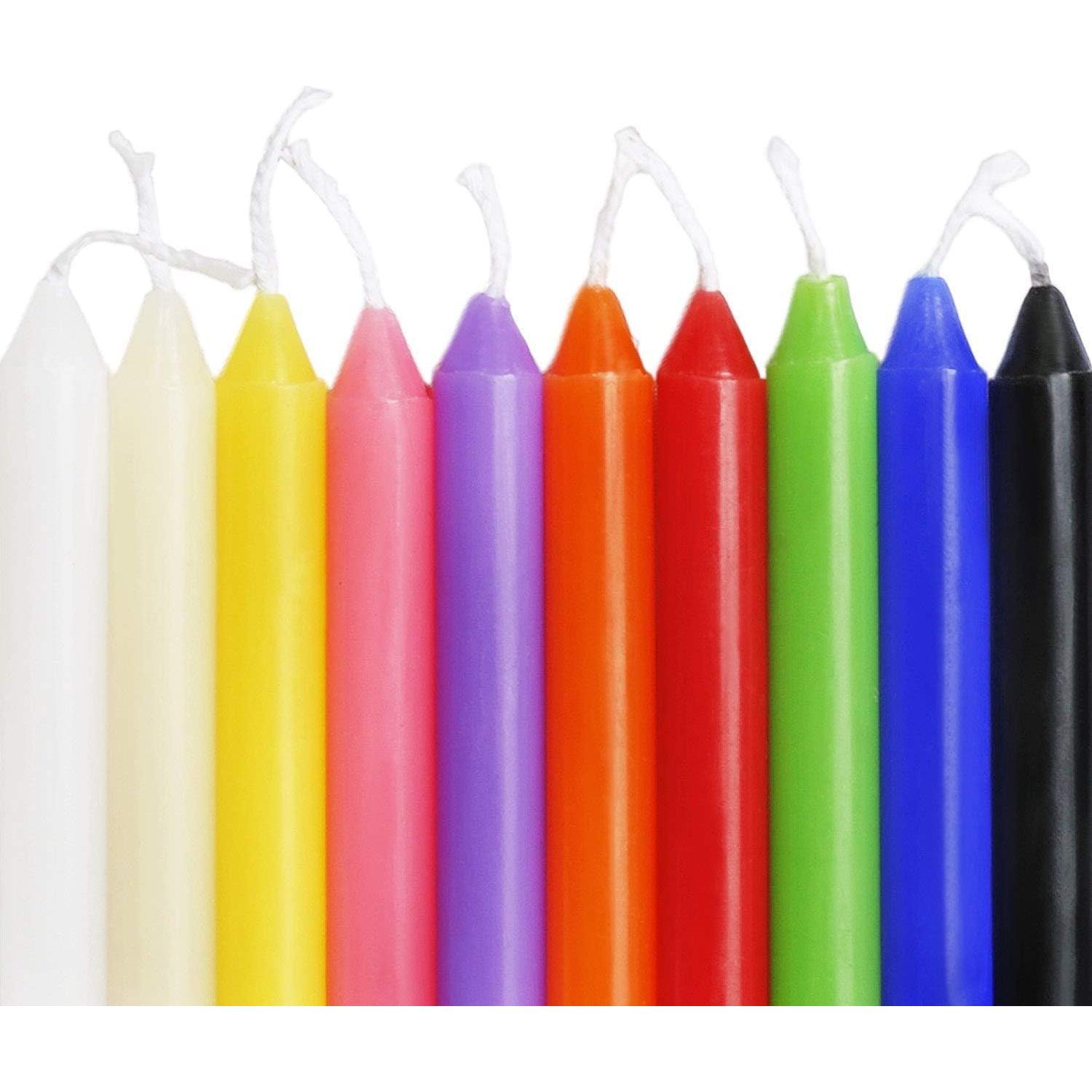 100 Velas Mini Taper Sin Aroma YOROXRG 10 cm Colores Asortidos