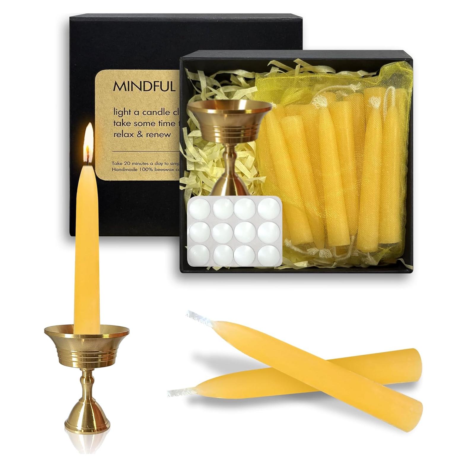 Velas de Cera de Abeja para Meditación - Paquete de 30 Mini