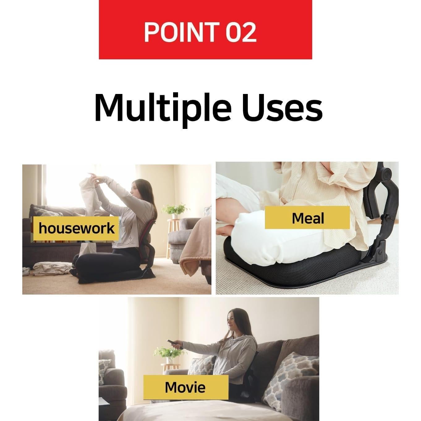 Silla de Suelo Plegable HiHip con Soporte para Espalda Vino