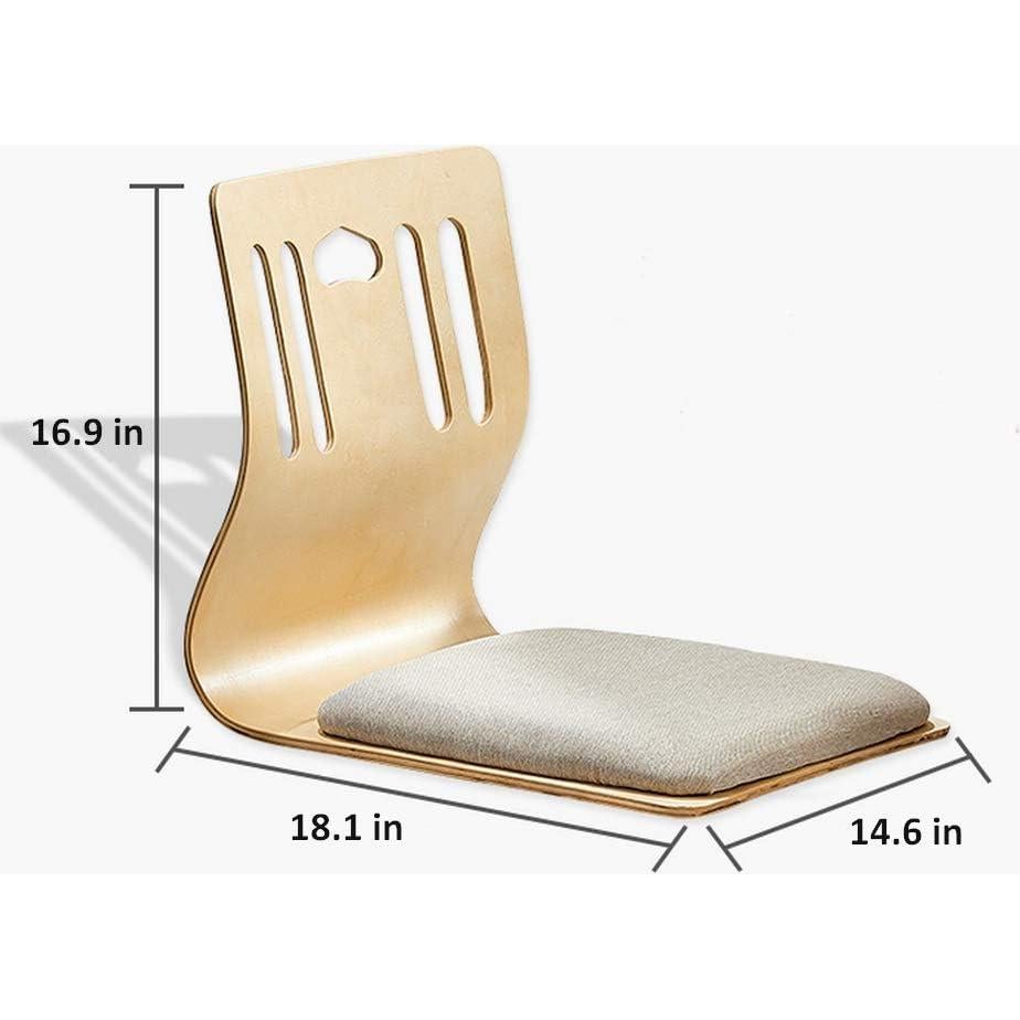Silla de Suelo HYMIC Beige con Espuma de Memoria 46x37 cm