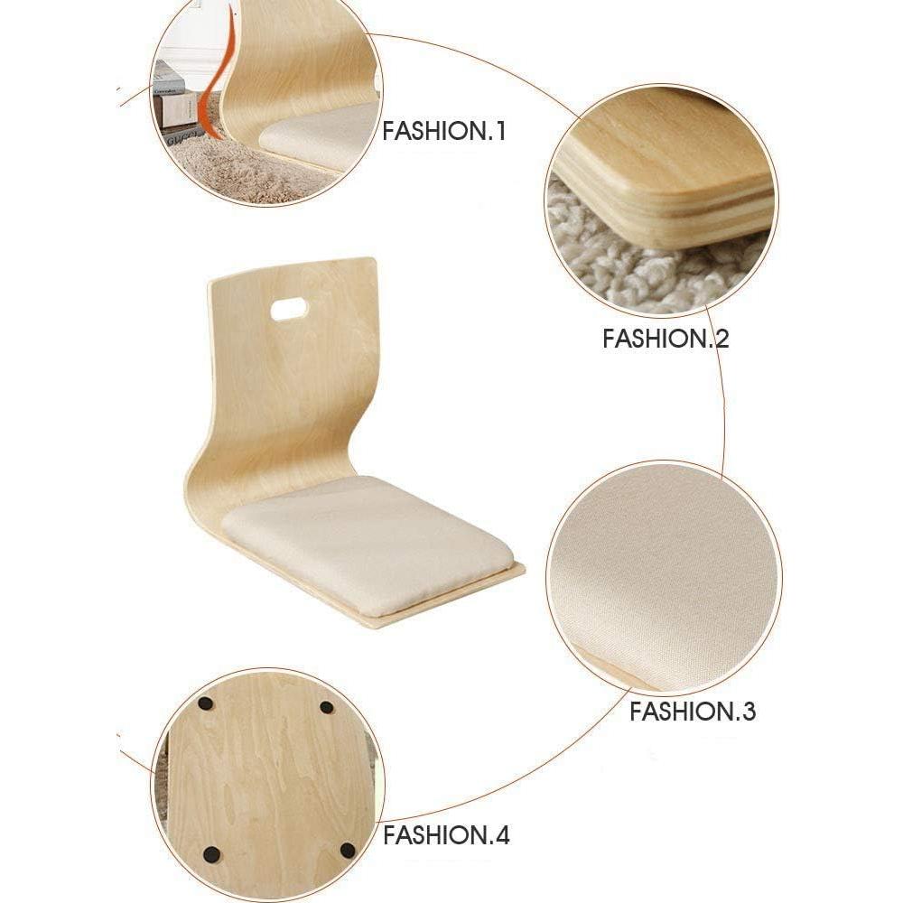 Silla de Suelo HYMIC Beige con Espuma de Memoria 46x37 cm