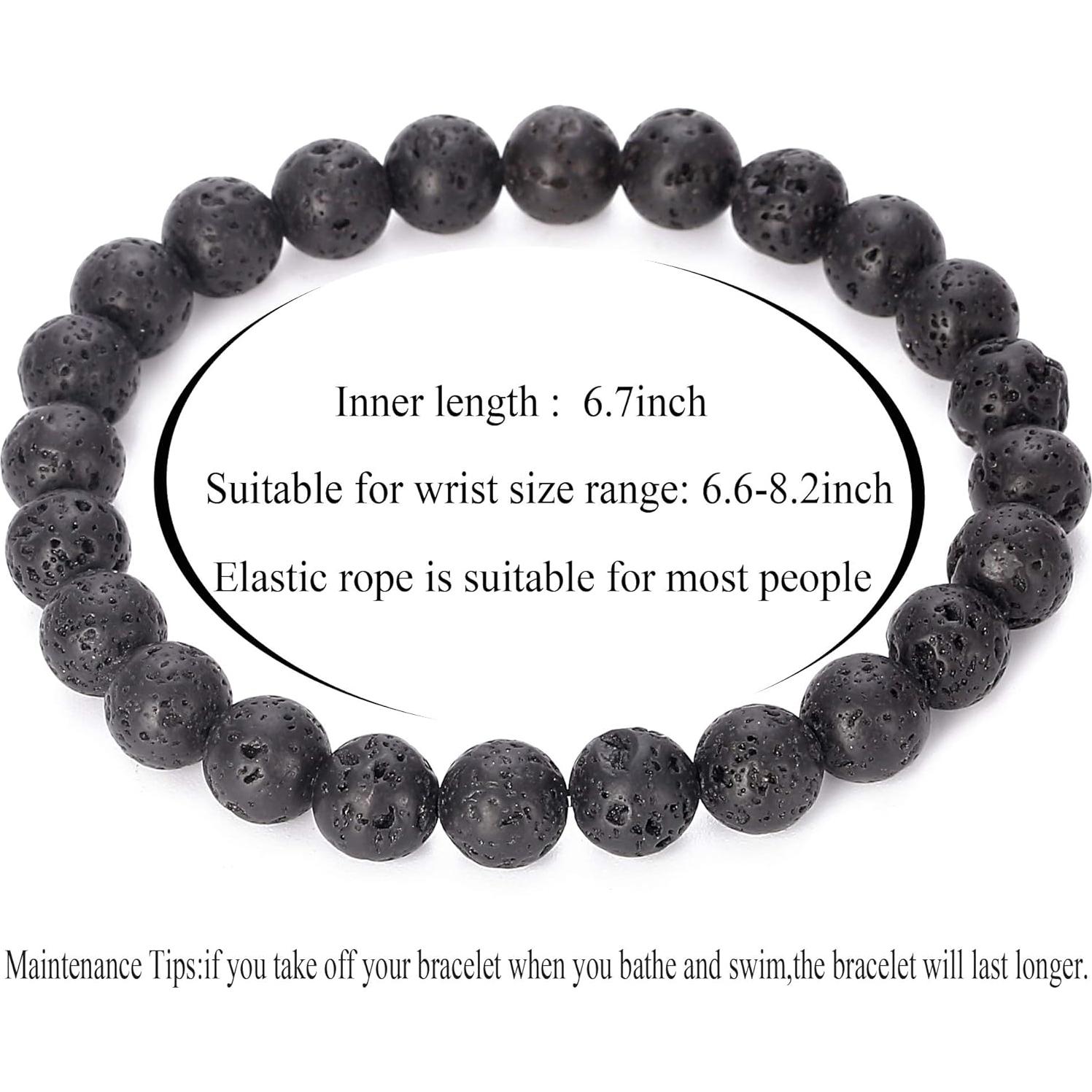 Pulsera Difusora de Piedra Natural de Lava 8mm Hamoery