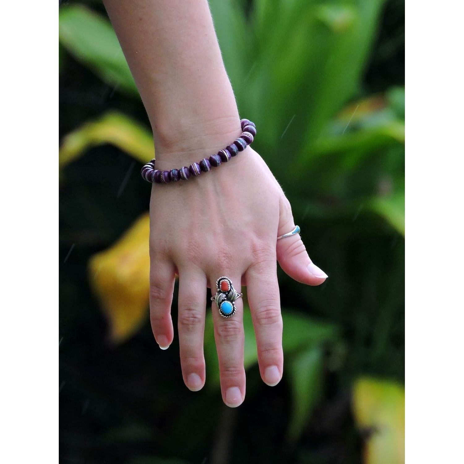 Pulsera Mala Tibetana de Oración con Perlas Curativas - Púrpura