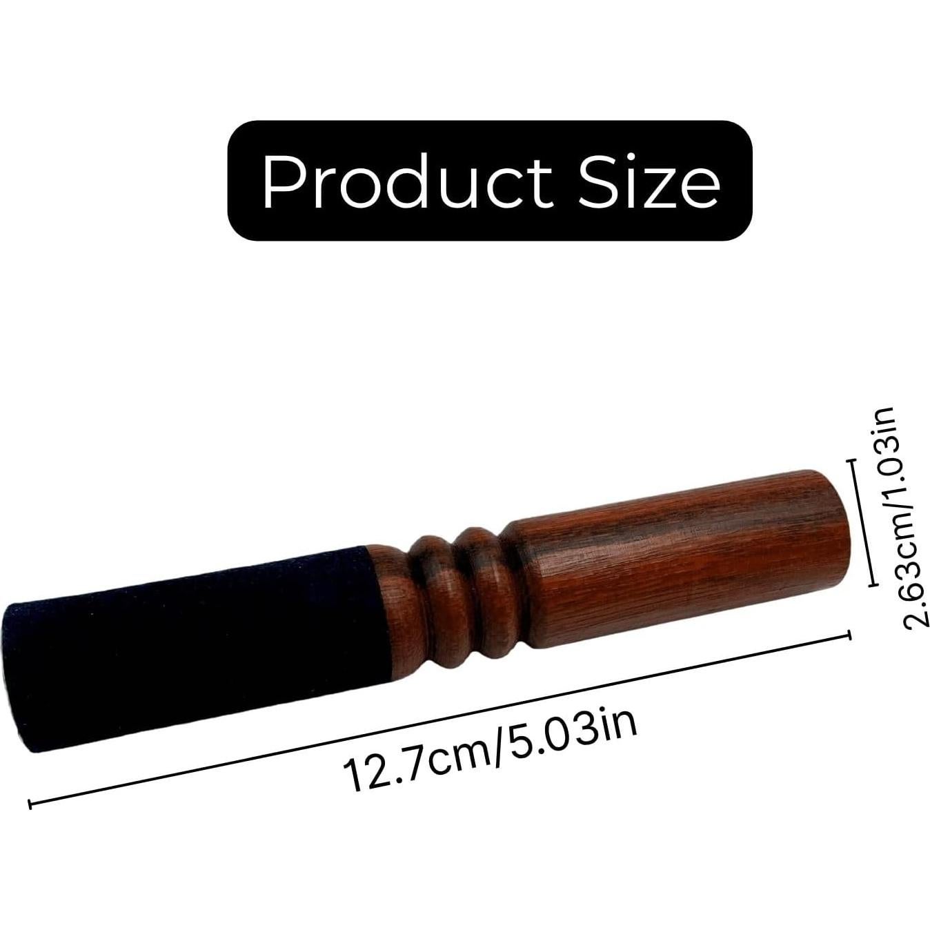 Mazo de Cuenco Cantante Tibetano Leoriaie - Madera y Suede