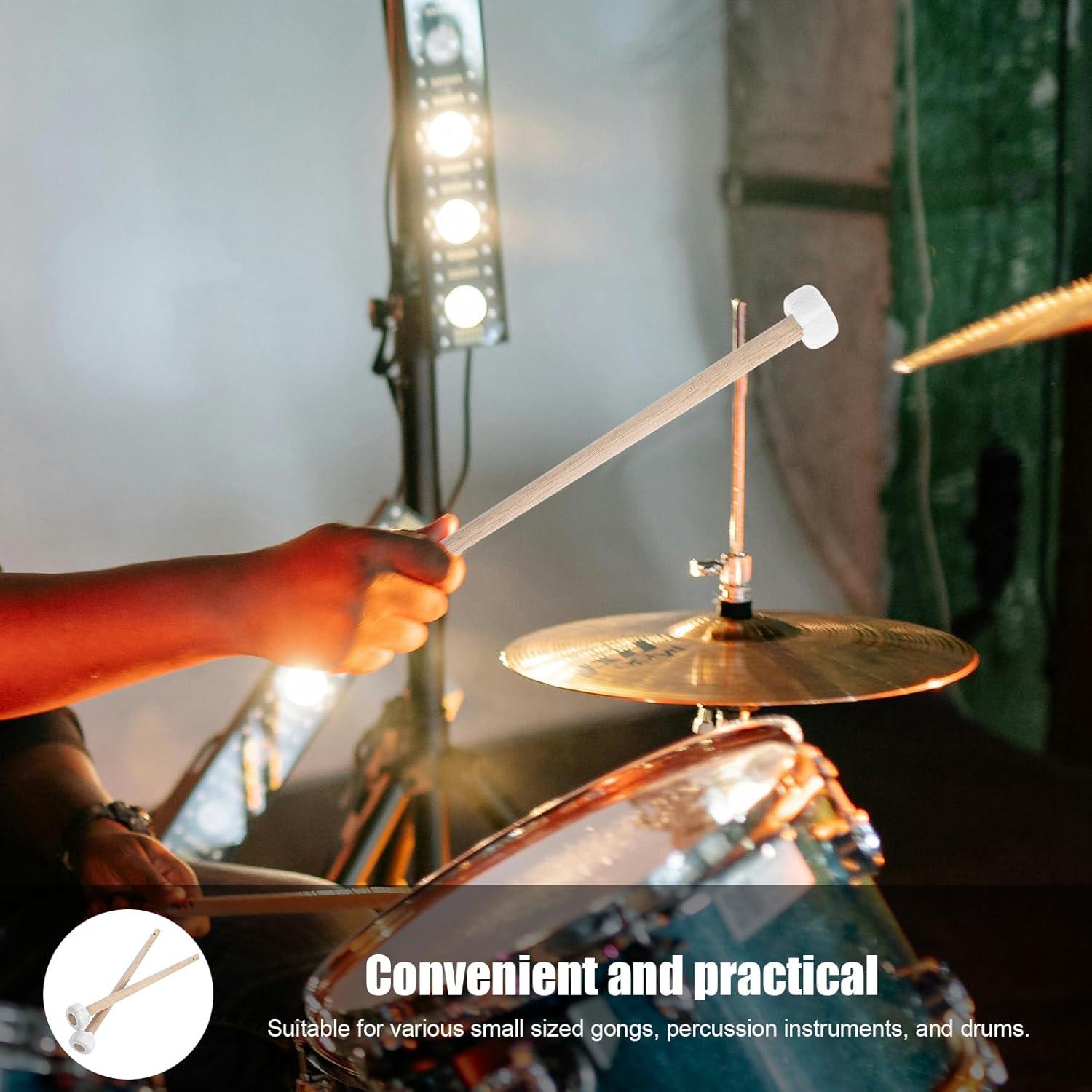 2 Mallets de Timpani de Madera 26cm para Percusión