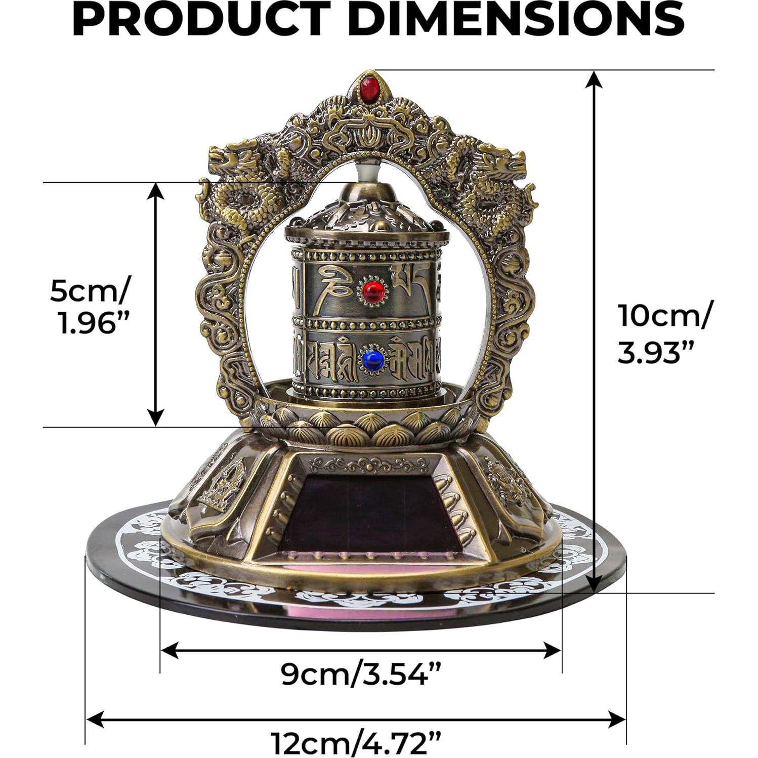 Rueda de Oración Tibetana Solar KH866 - Decoración Budista