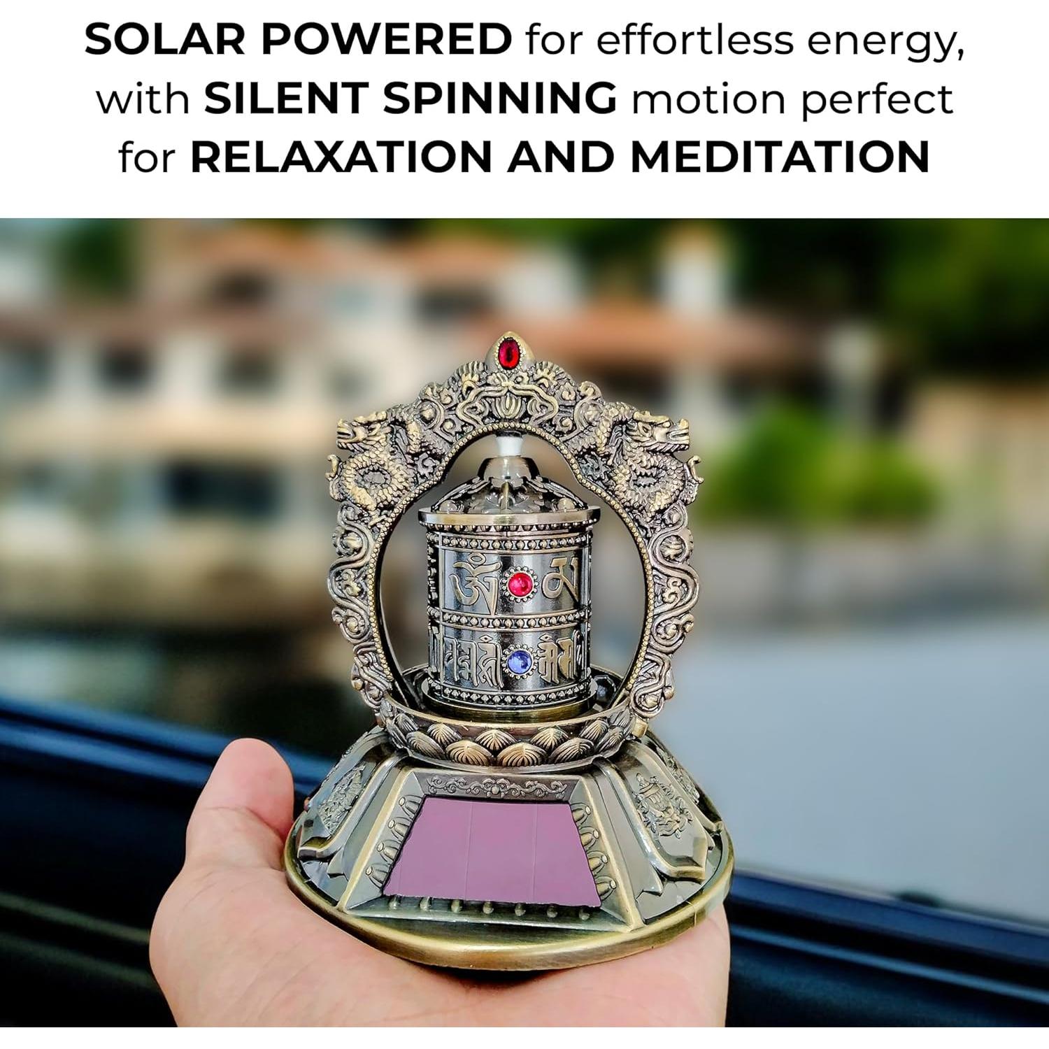 Rueda de Oración Tibetana Solar KH866 - Decoración Budista