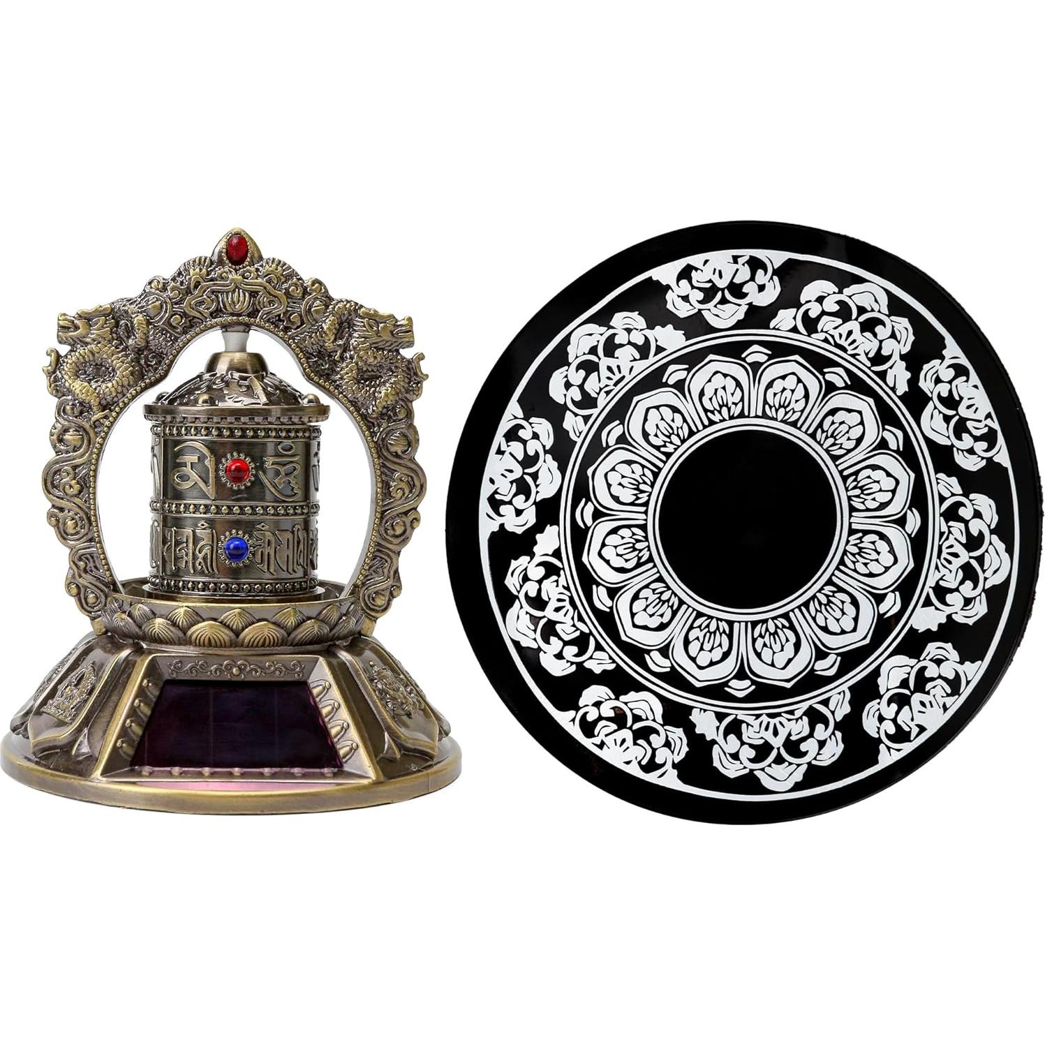 Rueda de Oración Tibetana Solar KH866 - Decoración Budista