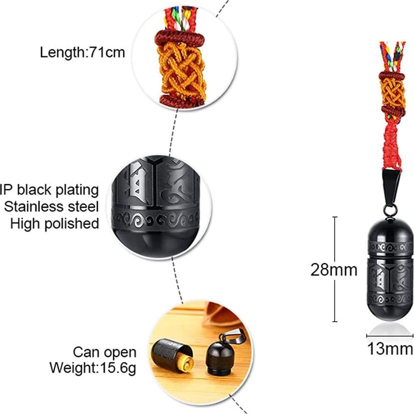 Collar colgante mantra Buda INRENG acero inoxidable 28cm