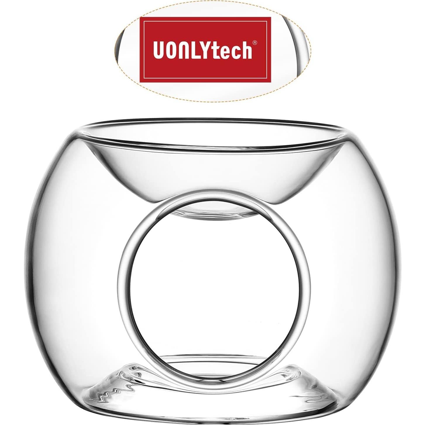 Soporte de Vela de Vidrio Uonlytech 12x12x9.5 cm Decoración