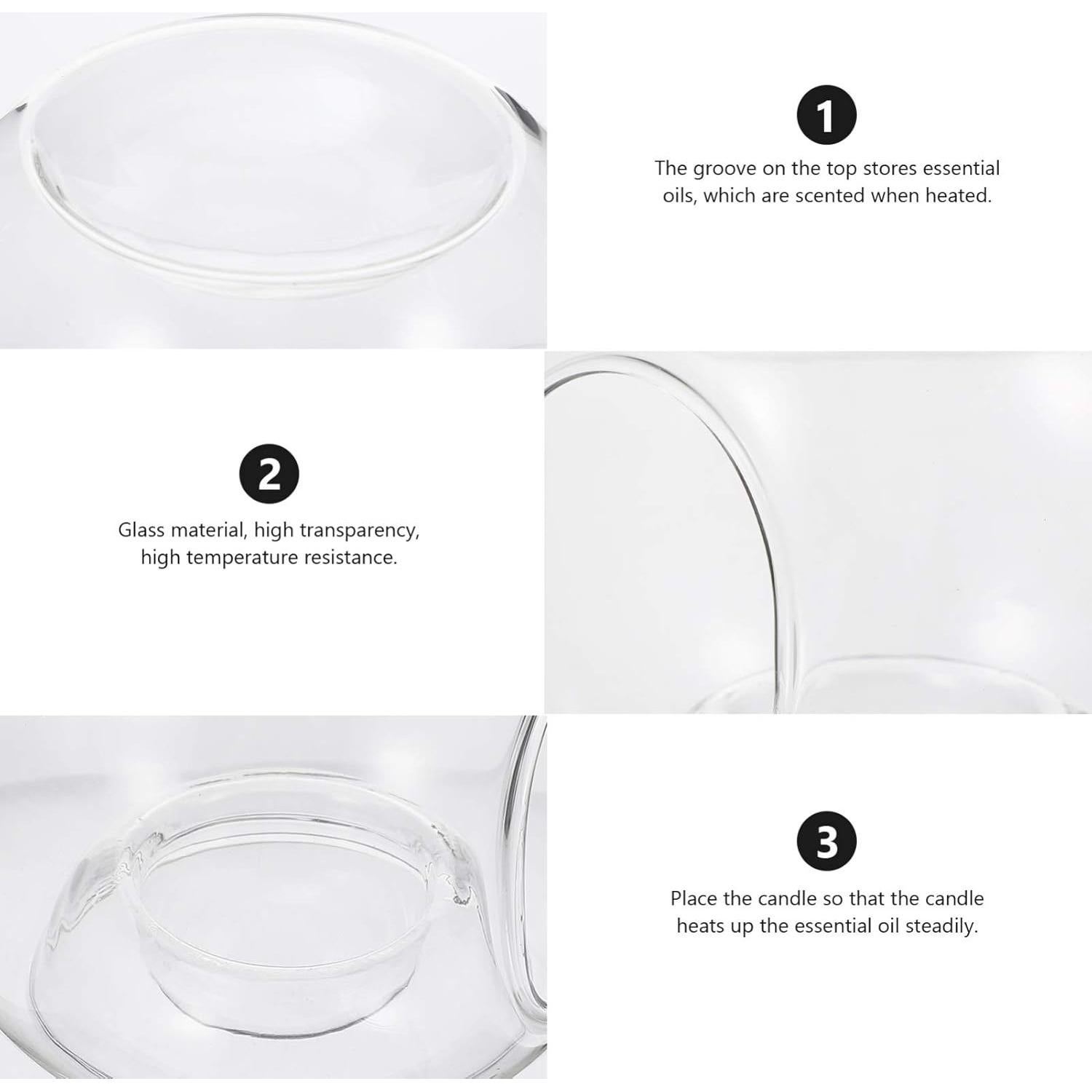 Soporte de Vela de Vidrio Uonlytech 12x12x9.5 cm Decoración