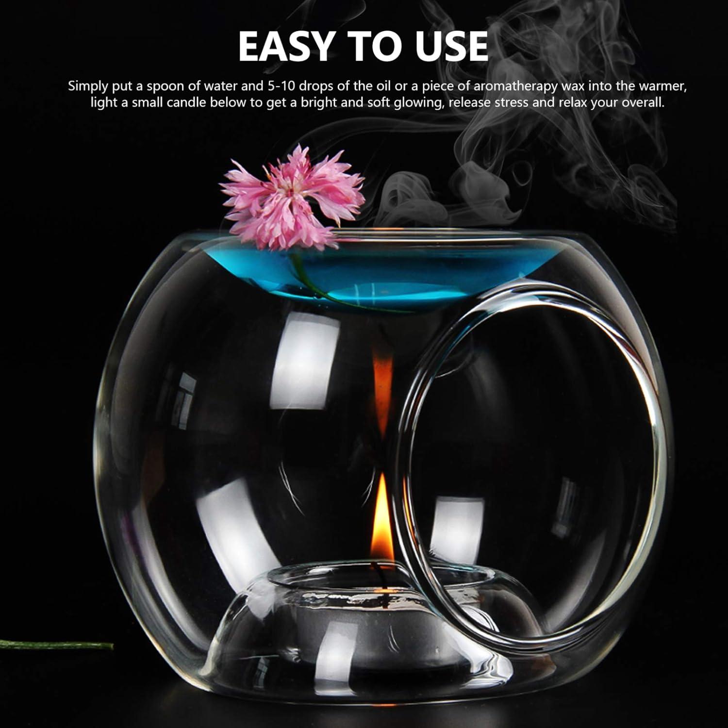 Soporte de Vela de Vidrio Uonlytech 12x12x9.5 cm Decoración