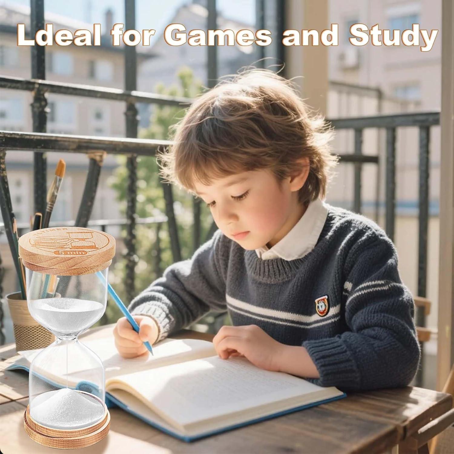 Temporizador de Arena 5 Minutos YLTIMER Blanco - Reloj de Madera