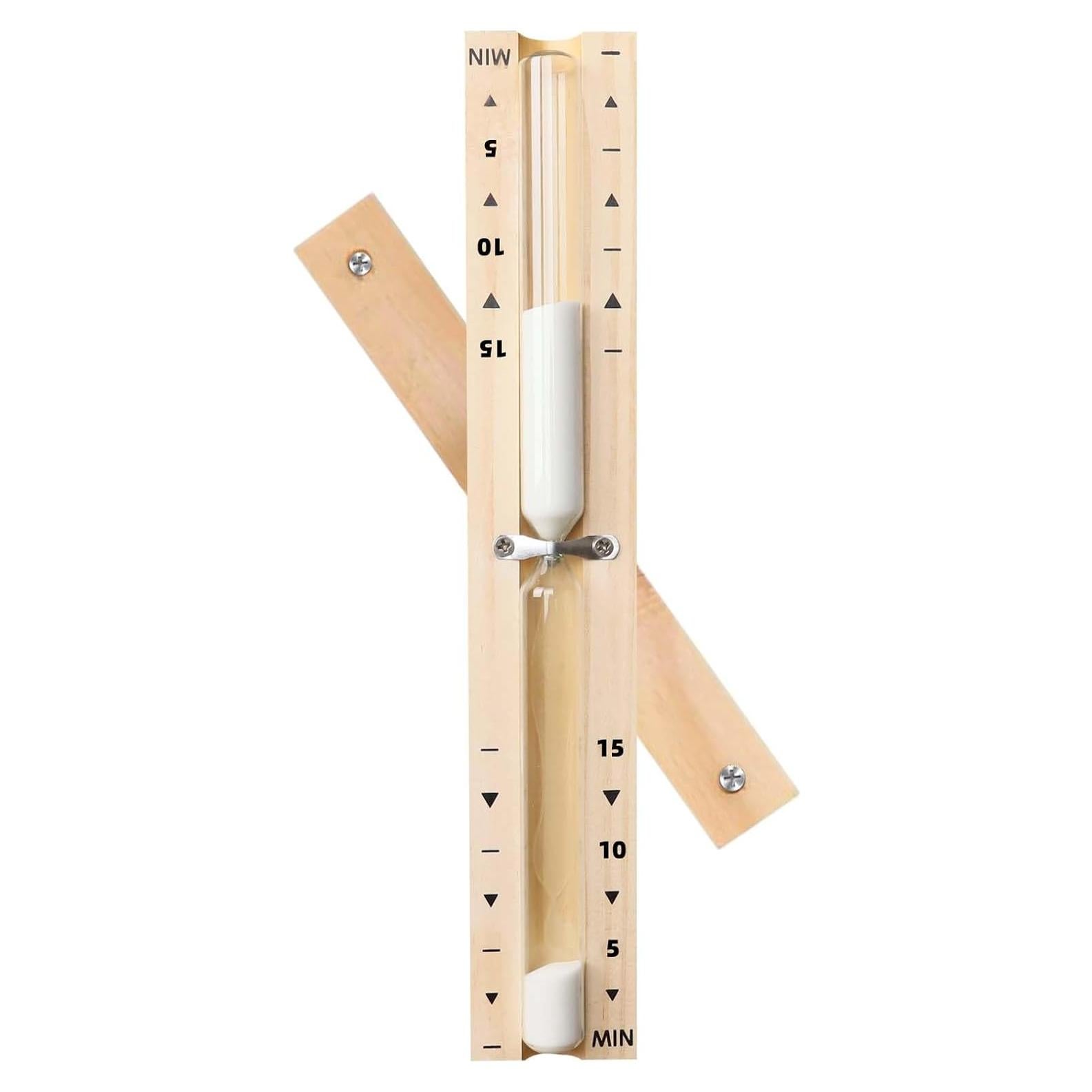 Reloj de Arena de Sauna YLTIMER 15 Minutos Madera Blanca