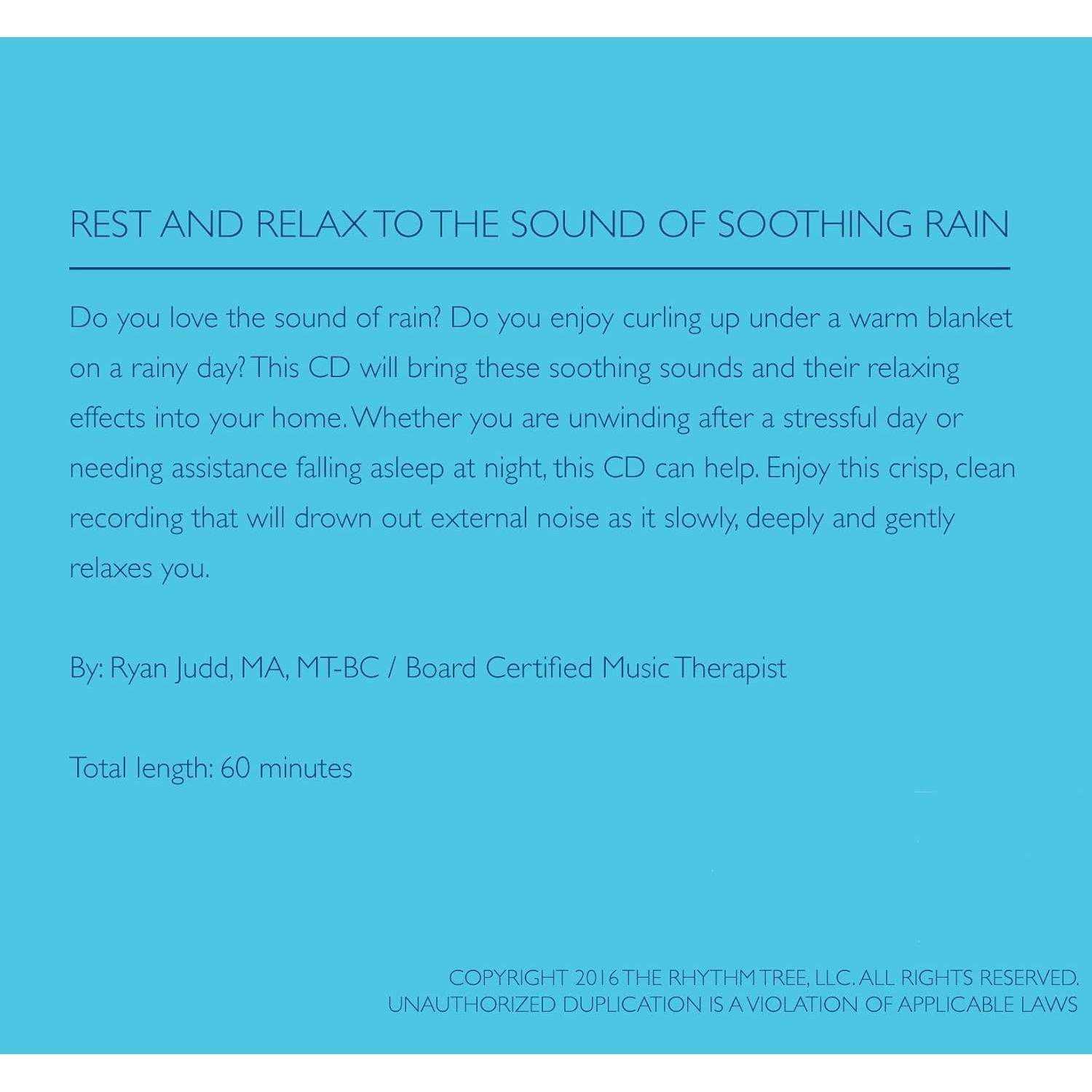 CD de Sonidos de Lluvia Calmante The Rhythm Tree - 60 Minutos