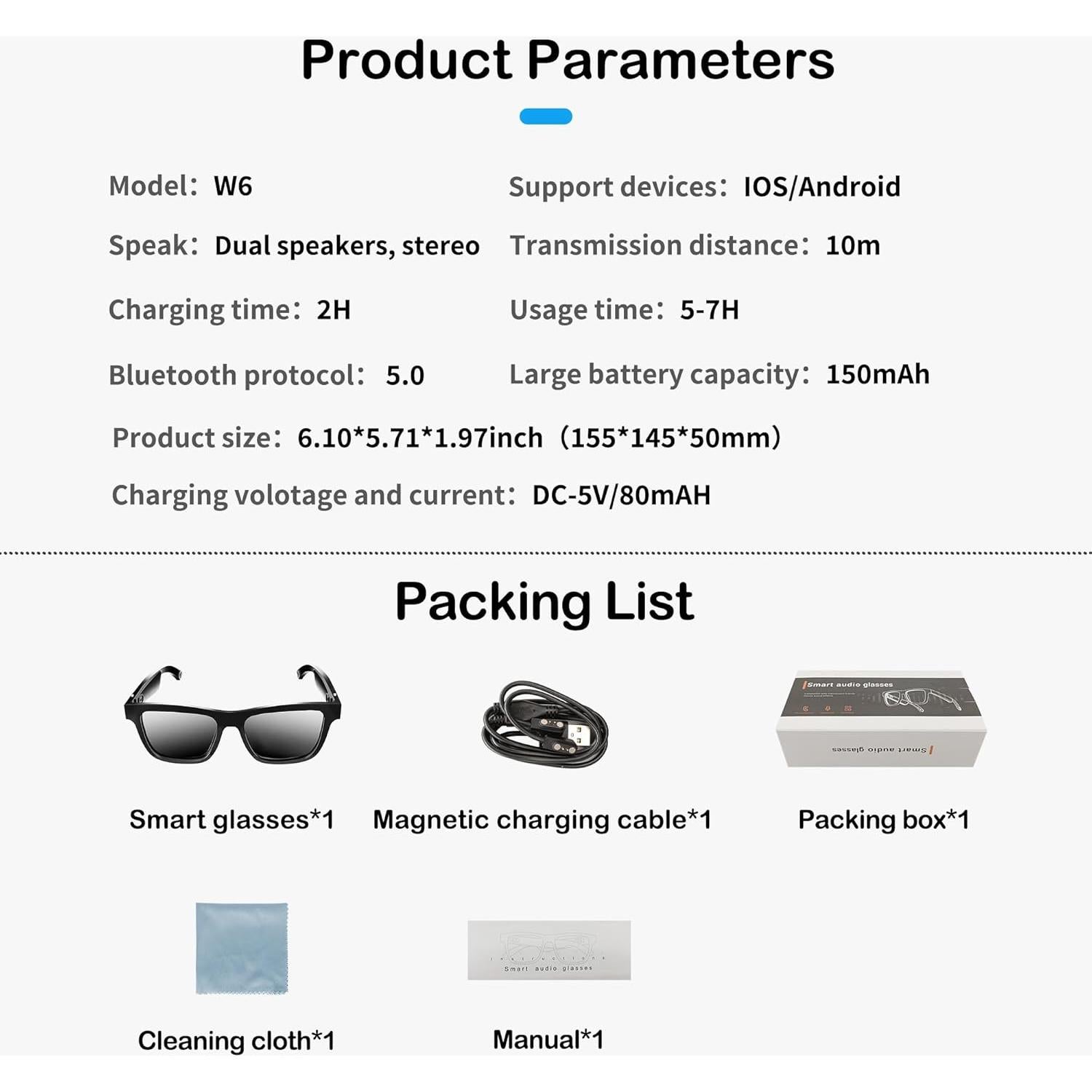 Gafas de Sol Bluetooth RERBO W3 con Asistente de Voz