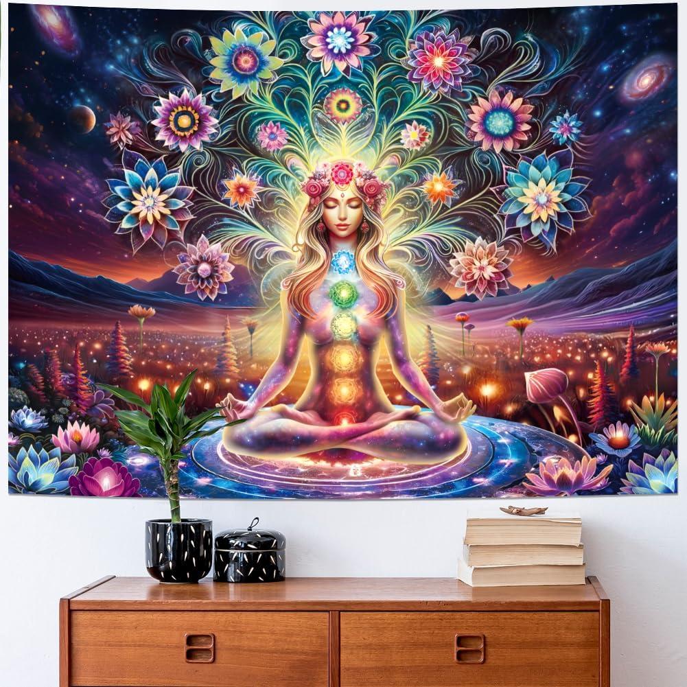 Tapestry de Meditación Siete Chakras Dermijer 150x130cm