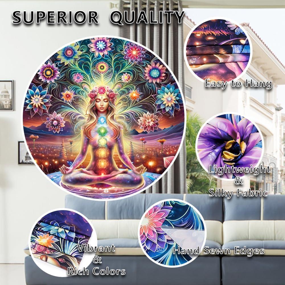 Tapestry de Meditación Siete Chakras Dermijer 150x130cm