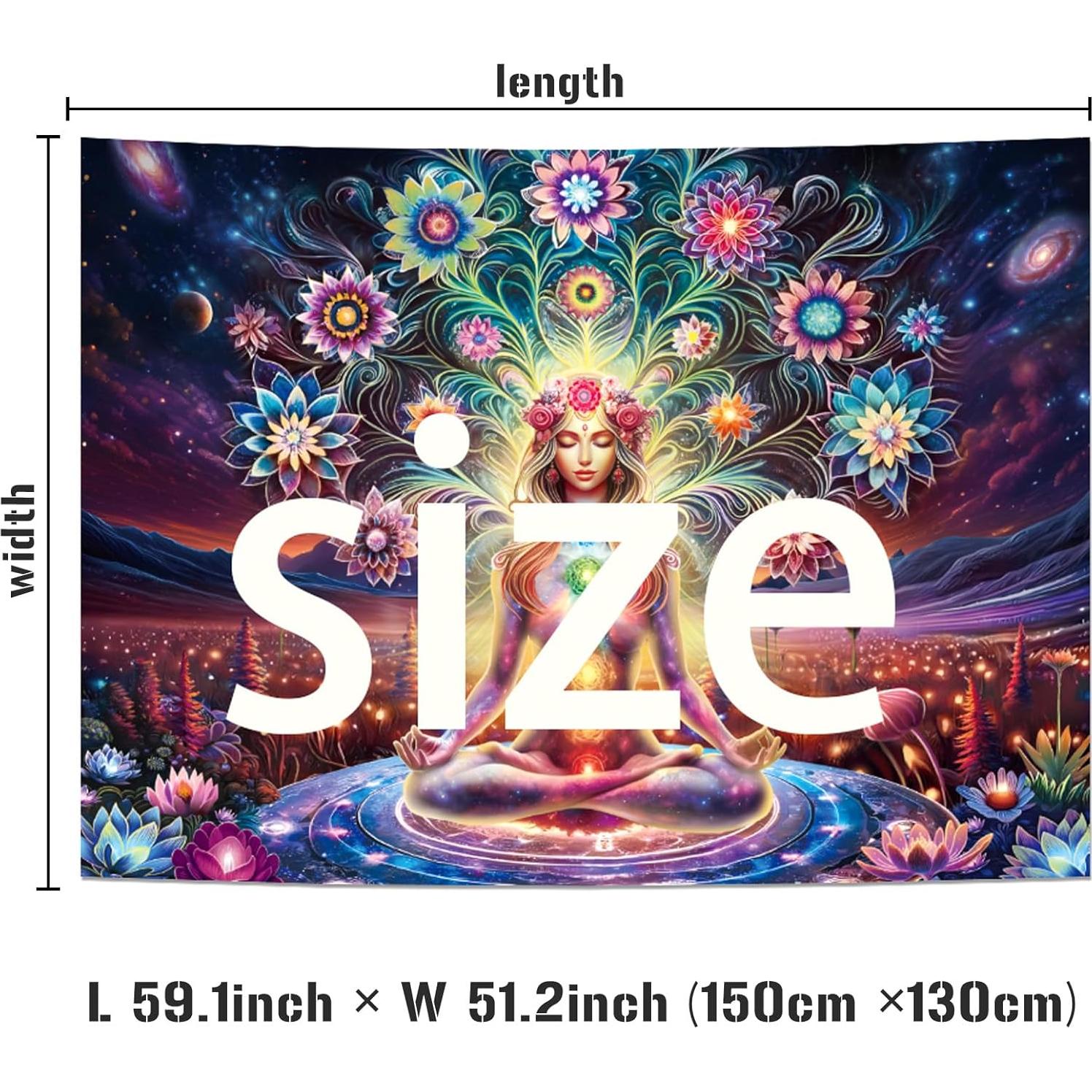 Tapestry de Meditación Siete Chakras Dermijer 150x130cm