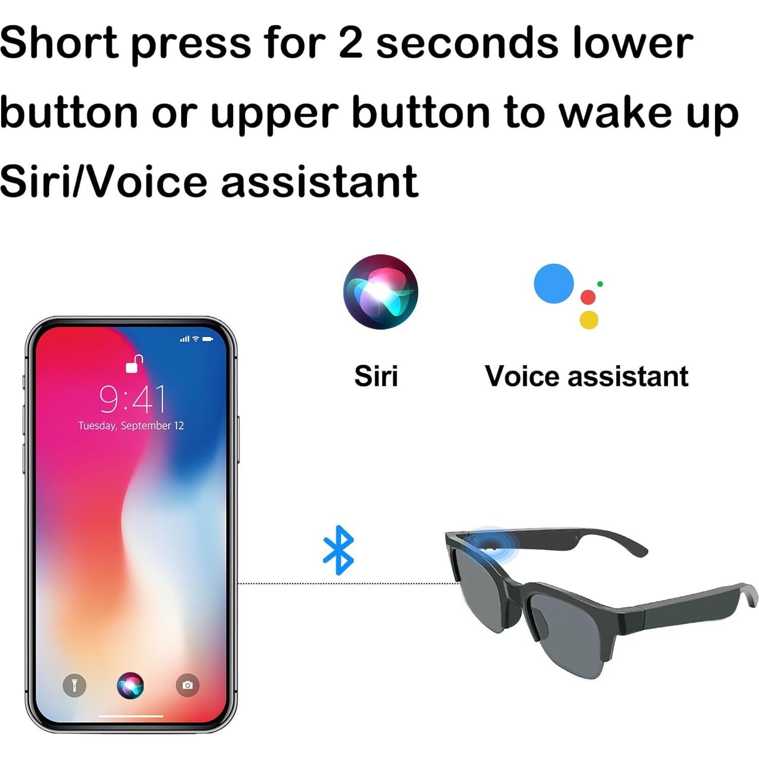 Gafas de sol inteligentes RERBO E60 Bluetooth polarizadas