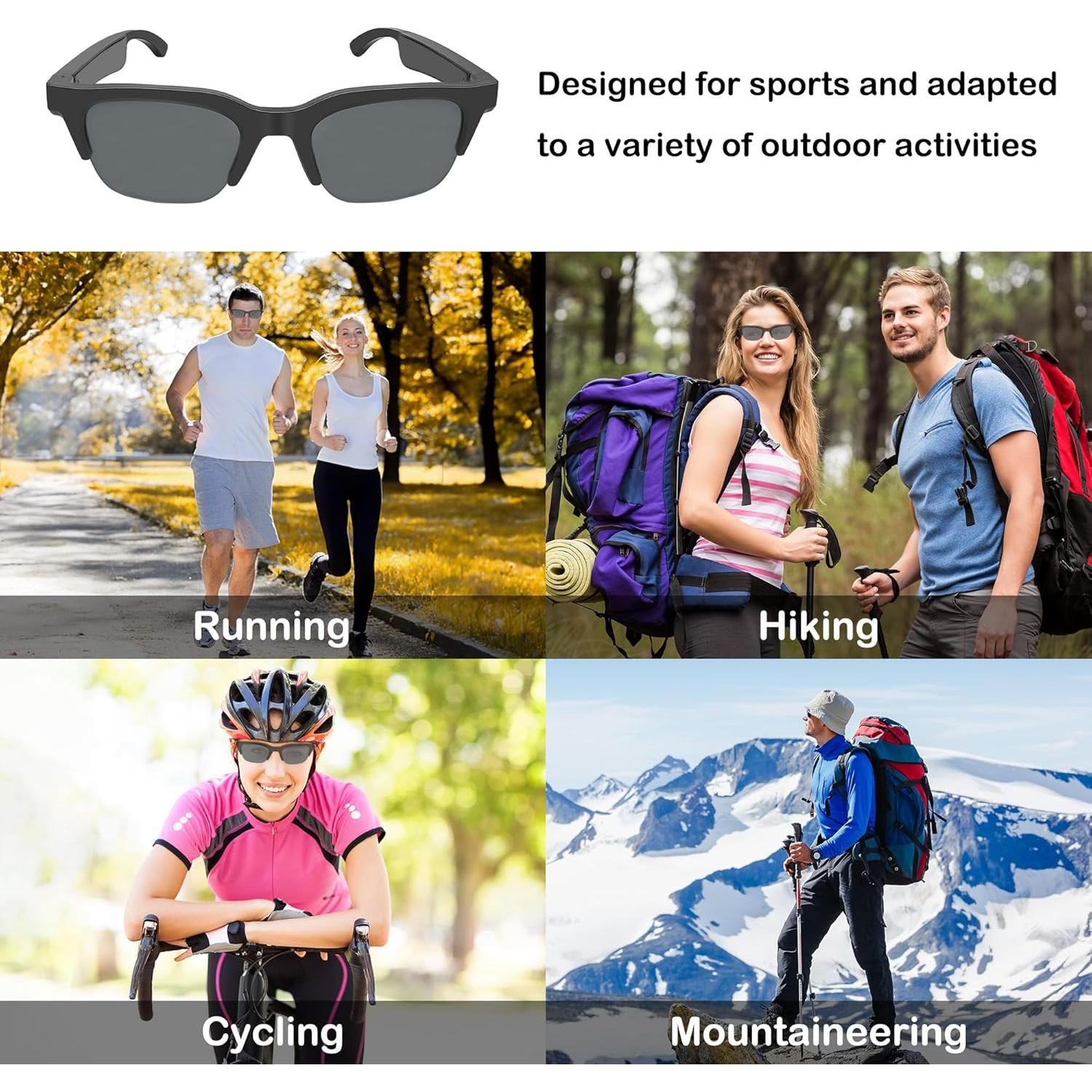 Gafas de sol inteligentes RERBO E60 Bluetooth polarizadas