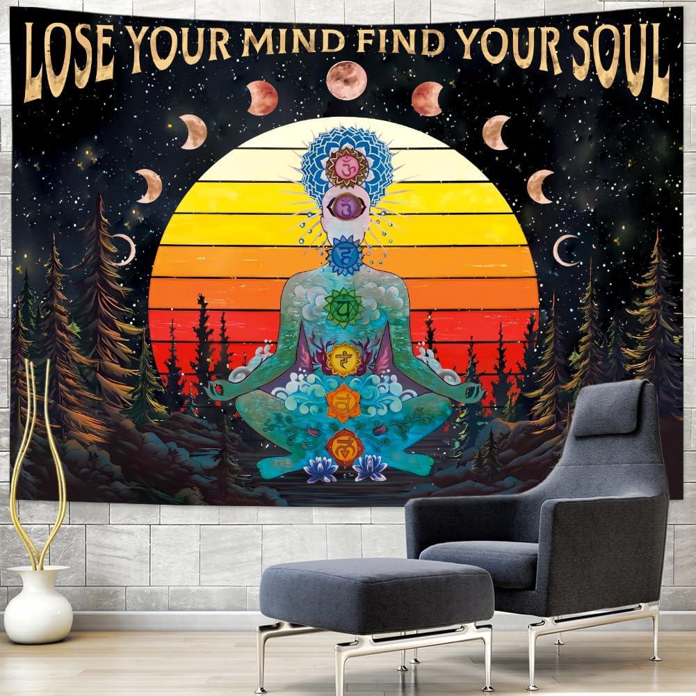 Tapiz de Siete Chakras Amhokhui 200x150cm Decoración Boho