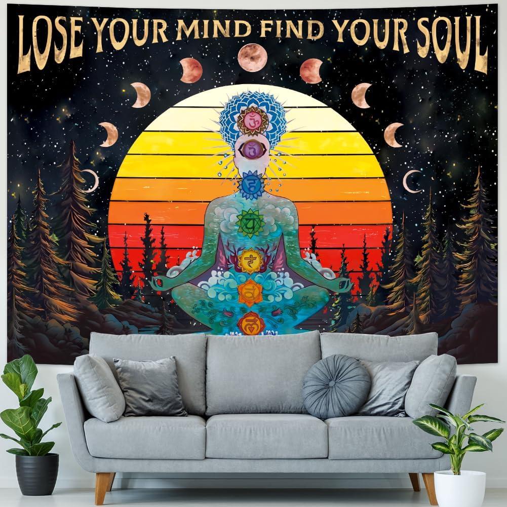 Tapiz de Siete Chakras Amhokhui 200x150cm Decoración Boho