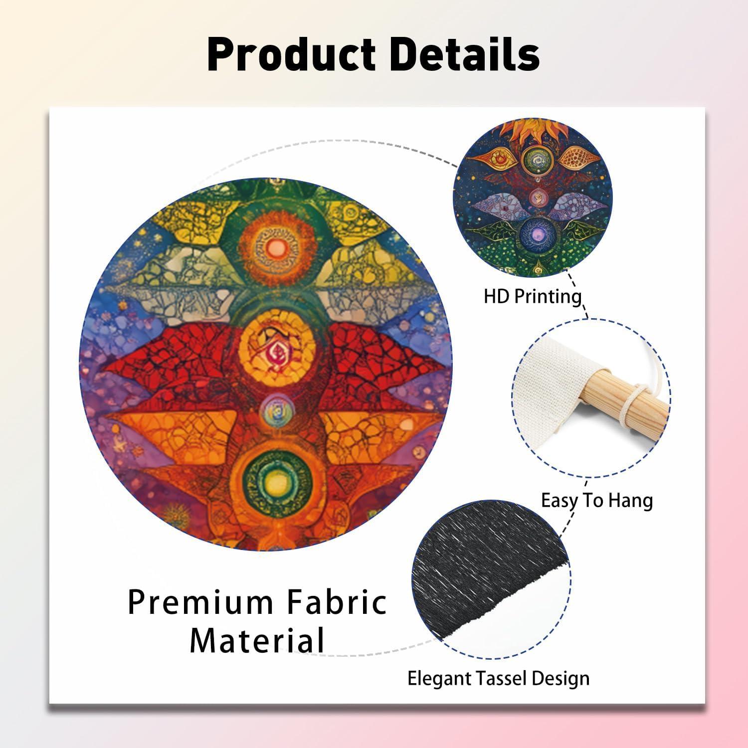 Tapiz de Chakra PLIGREAT 2 Piezas 130x33 cm con Borlas