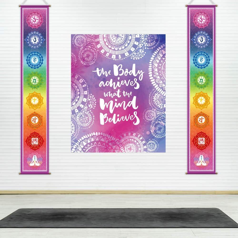Banner de Yoga Funnytree 30x180 cm Mandala 7 Chakras Decoración