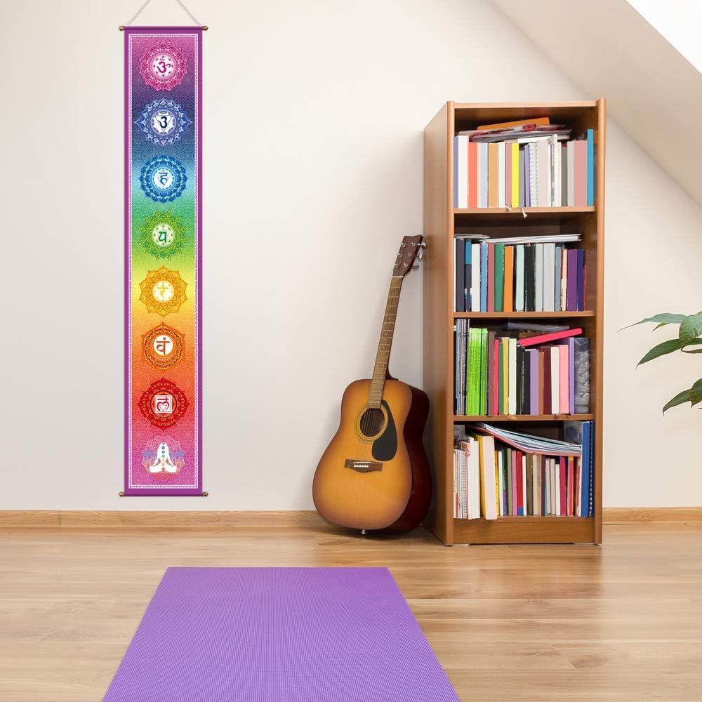 Banner de Yoga Funnytree 30x180 cm Mandala 7 Chakras Decoración