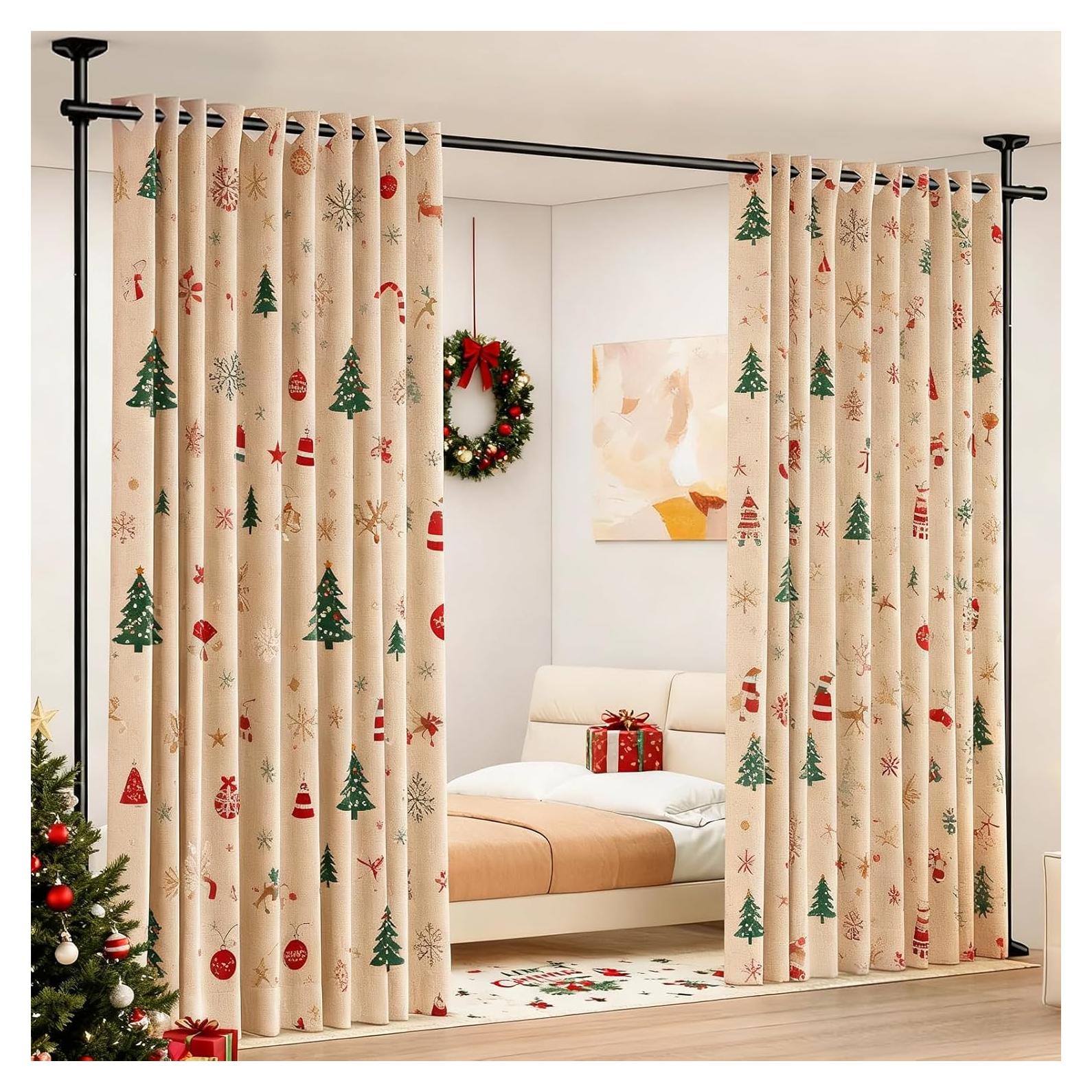 Varilla Divisoria de Habitaciones SUNALLY Ajustable 1.22-3.05m Negro