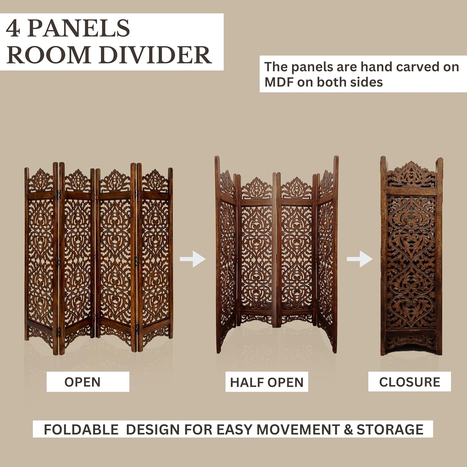 Divisor de habitación Light & Pro 4 paneles 162.56x121.92 cm