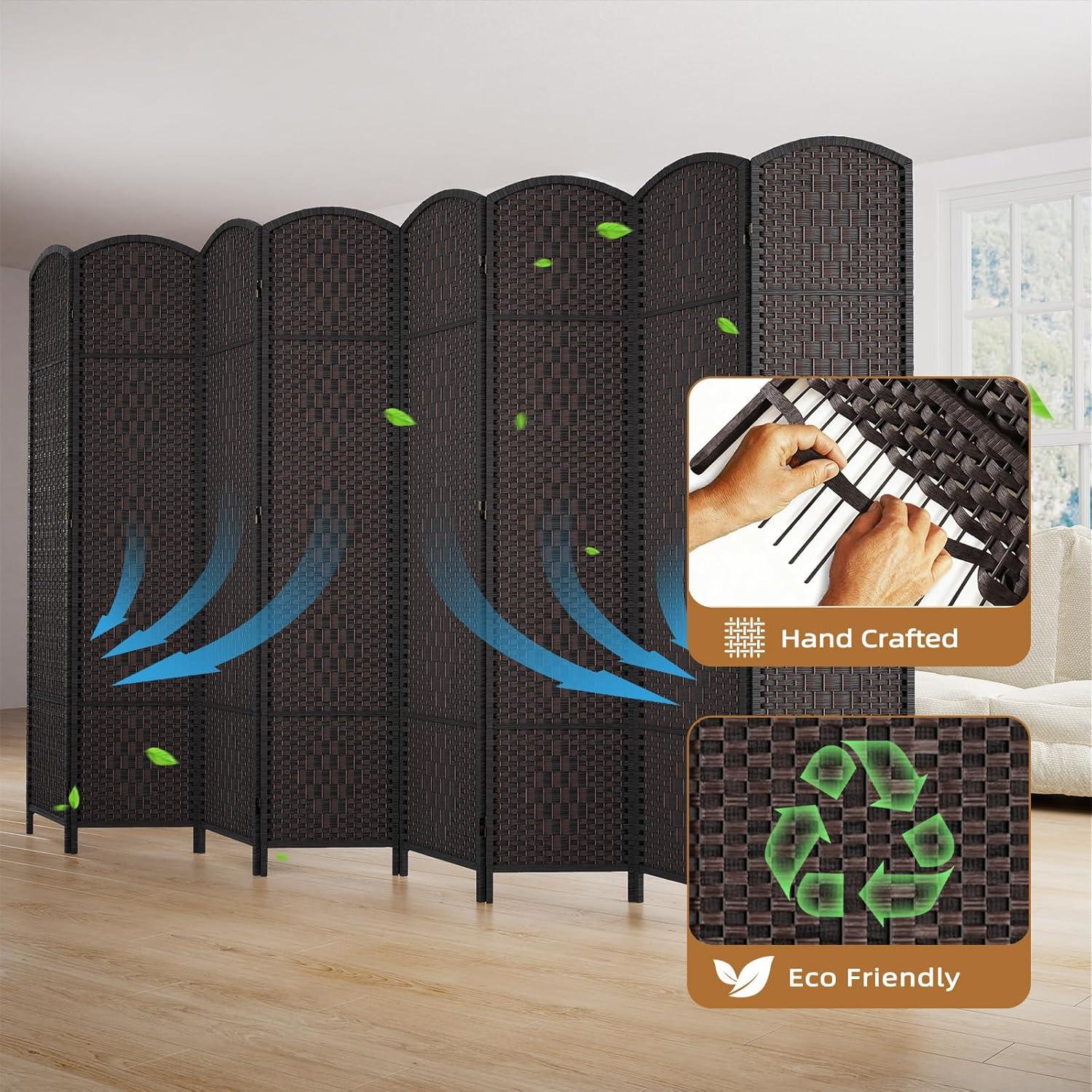 Divisor de habitación HALLYBEE 8 paneles 1.80 m Mocha oscuro