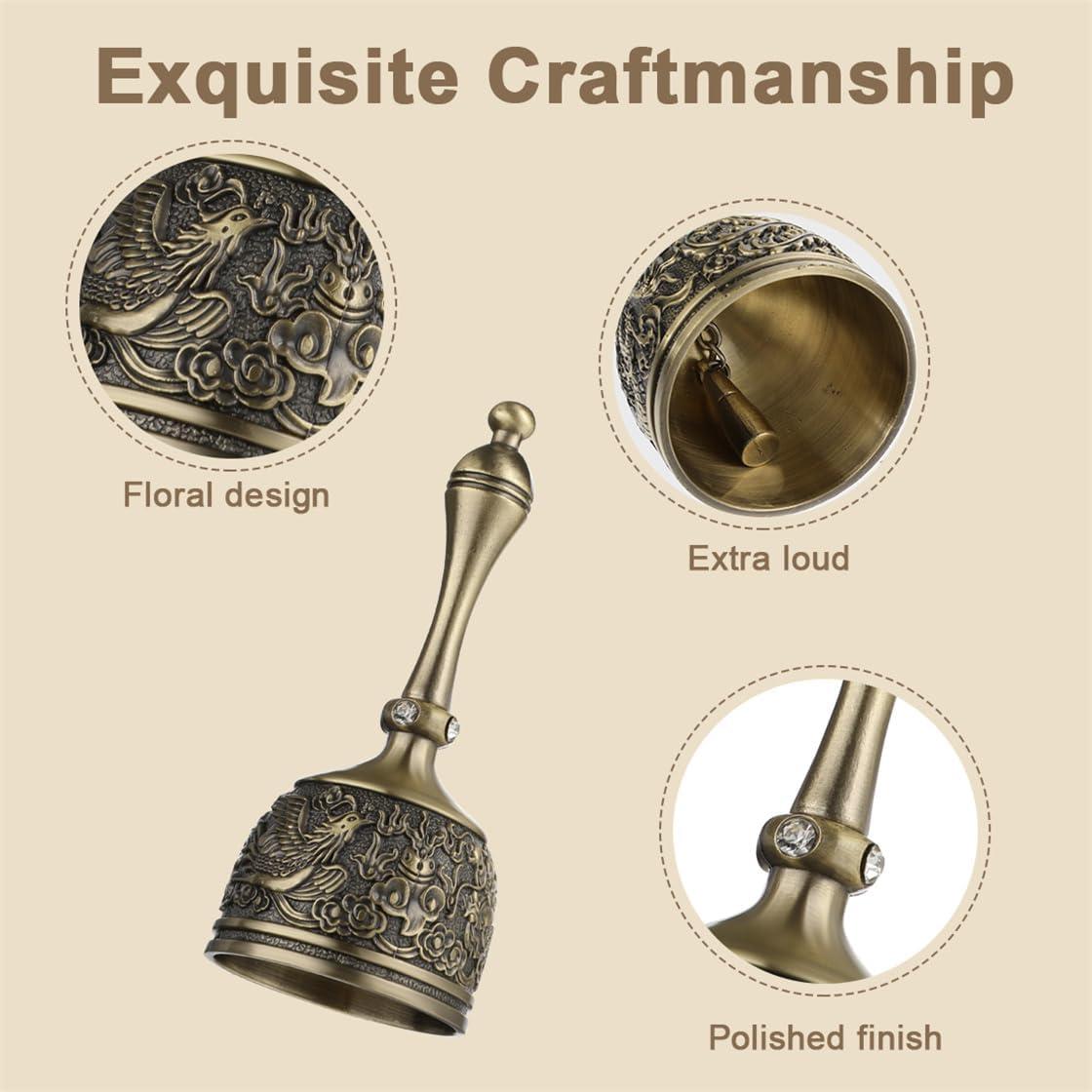 Campana de Mano de Bronce Vintage para Servicio y Meditación