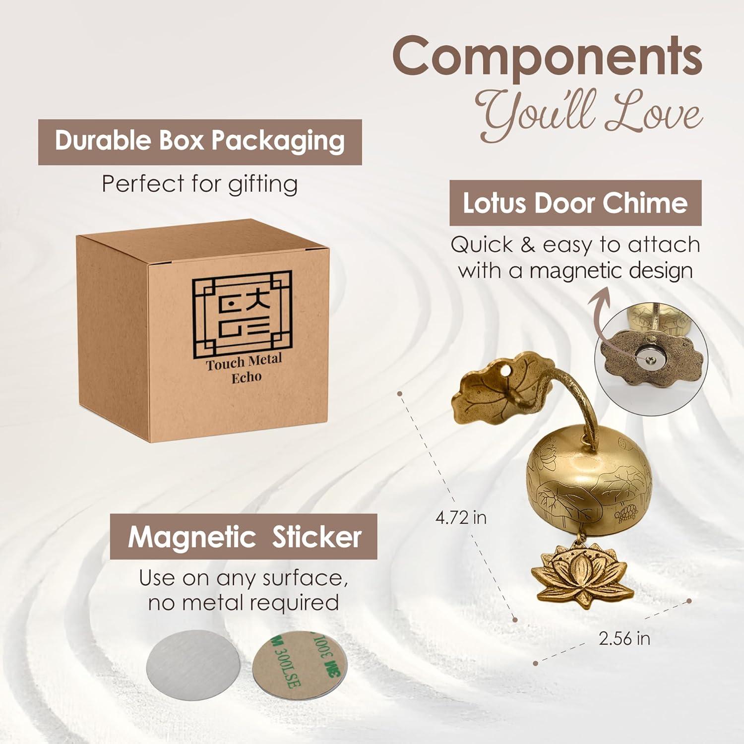 Campana de Latón Sólido Touch Metal Echo - Feng Shui Loto