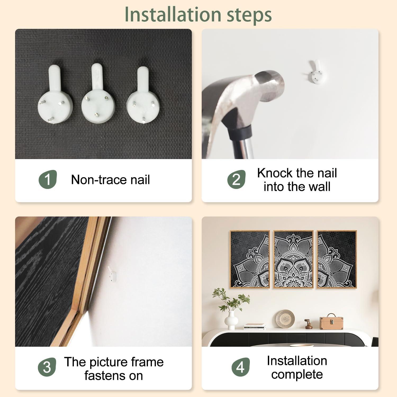 Juego de arte de pared en lienzo CHDITB Flor de Loto 40x60 cm