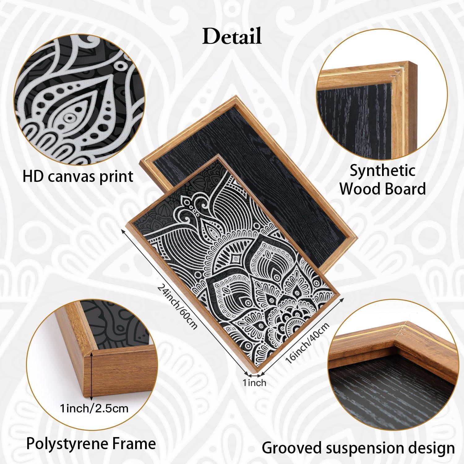 Juego de arte de pared en lienzo CHDITB Flor de Loto 40x60 cm