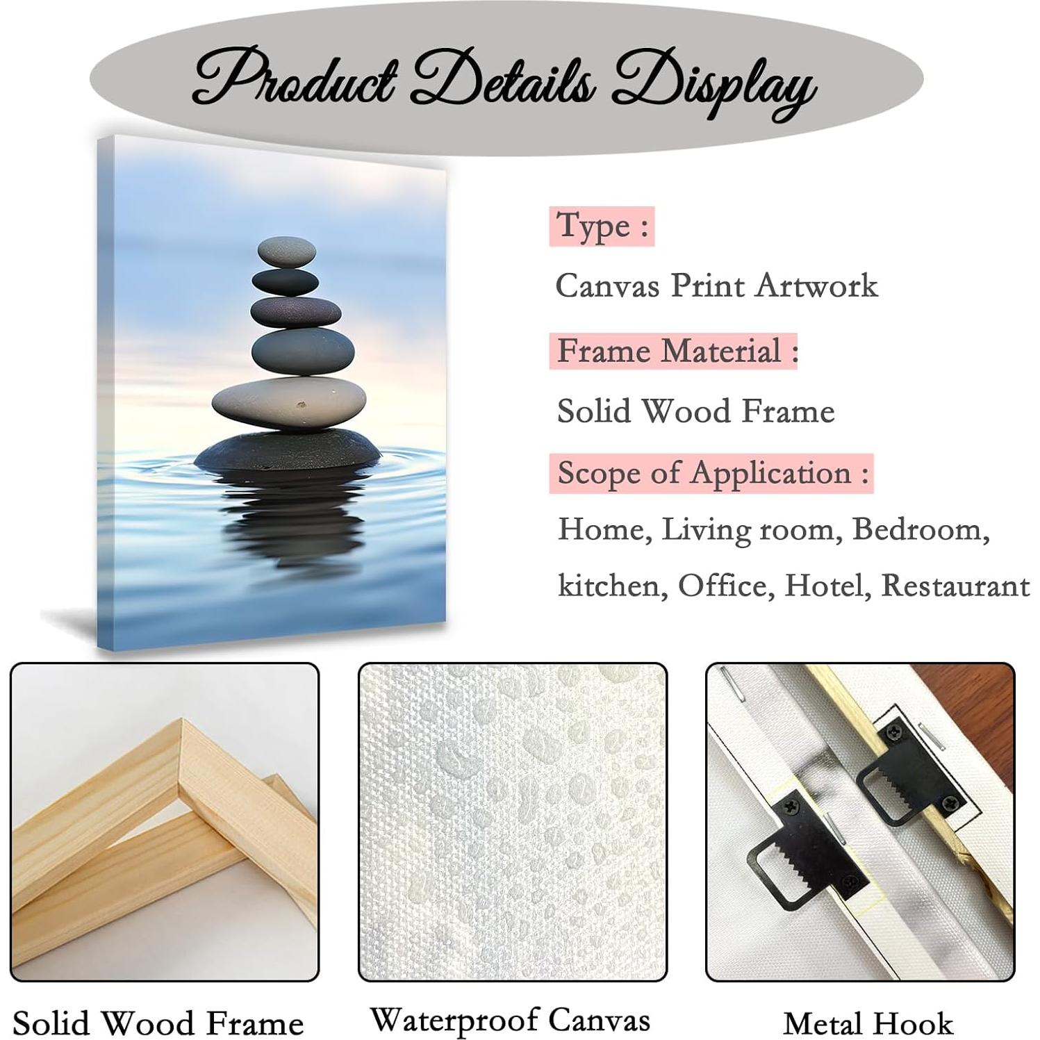 Arte de Pared en Lienzo Zen QIXIANG 30x45 cm Decoración