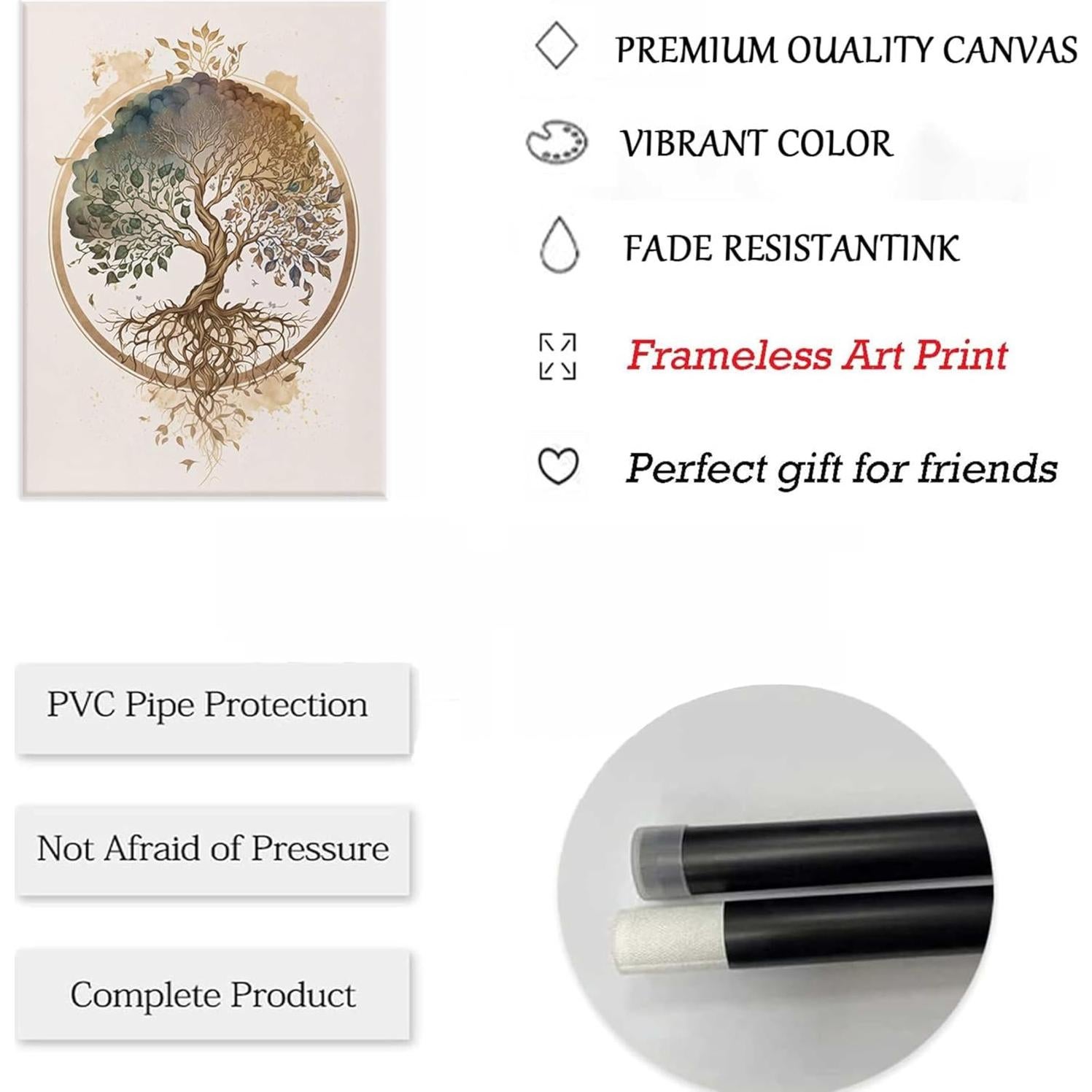 Set de 3 Pósters Loto Dorado Zen 30x40 cm Decoración