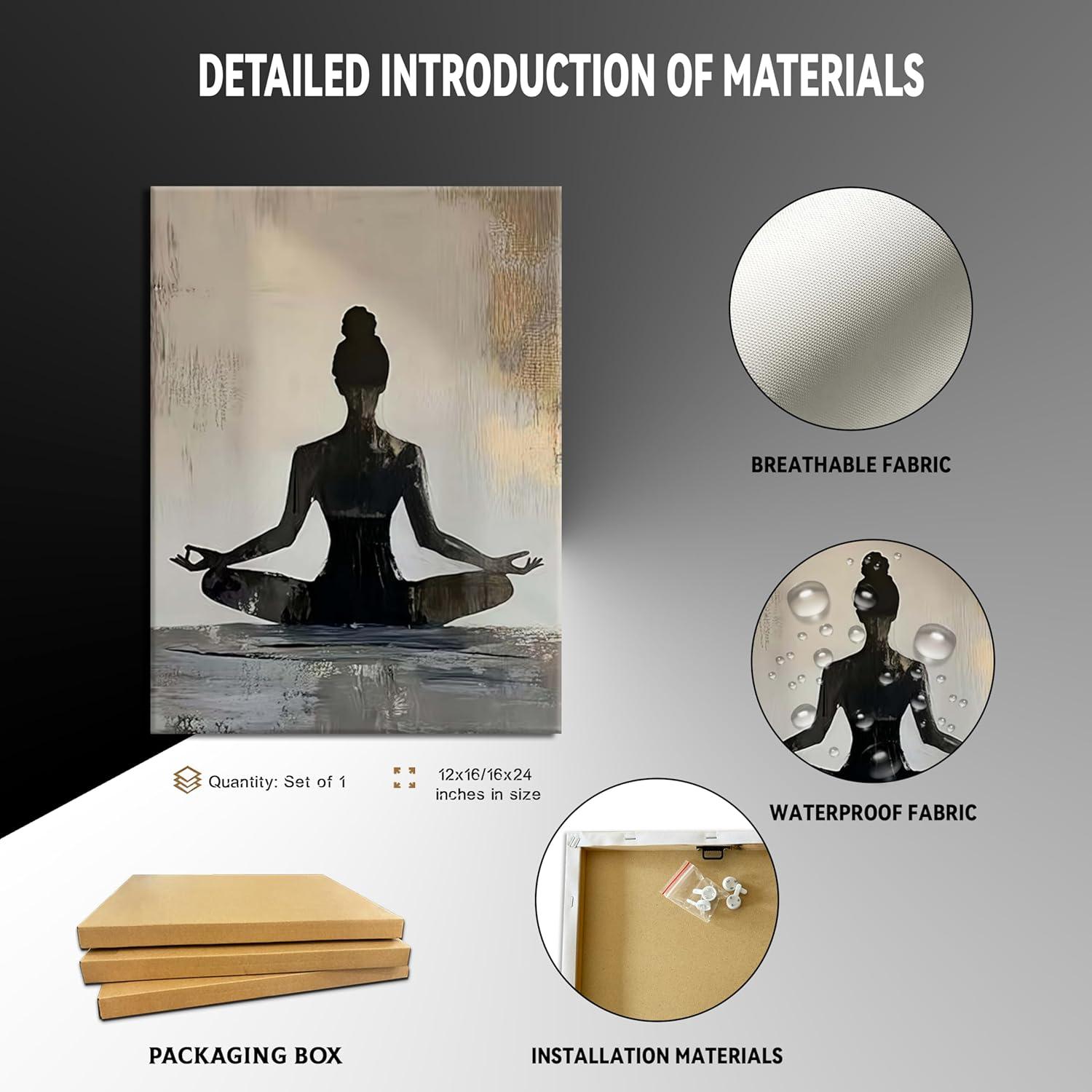 Arte de Pared en Lienzo YBYNICE Meditación Zen 40.64x60.96 cm