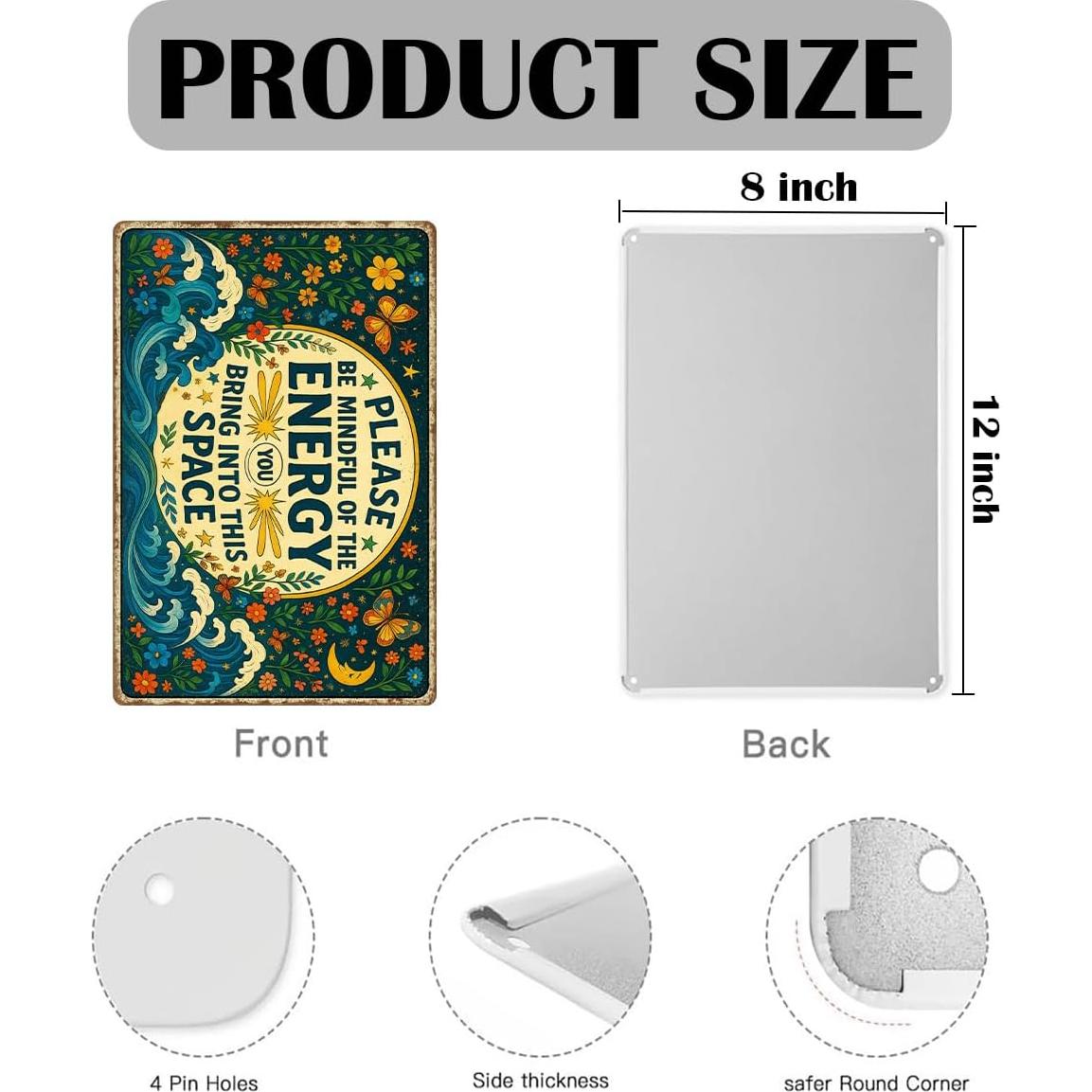 Cartel de Estaño MEIZIJI 20x30 cm Decoración Espiritual