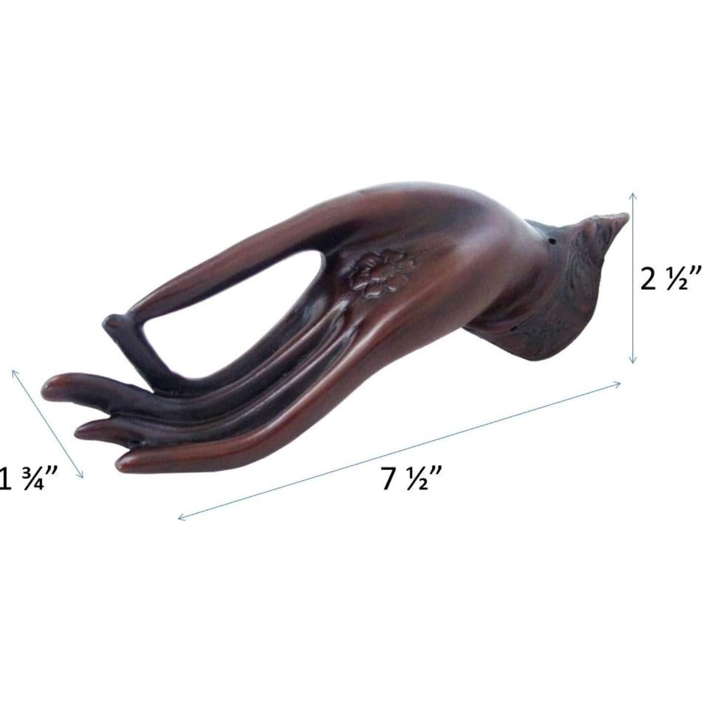 Escultura Mano de Buda Orquídea Azul 19 cm Resina Colgante