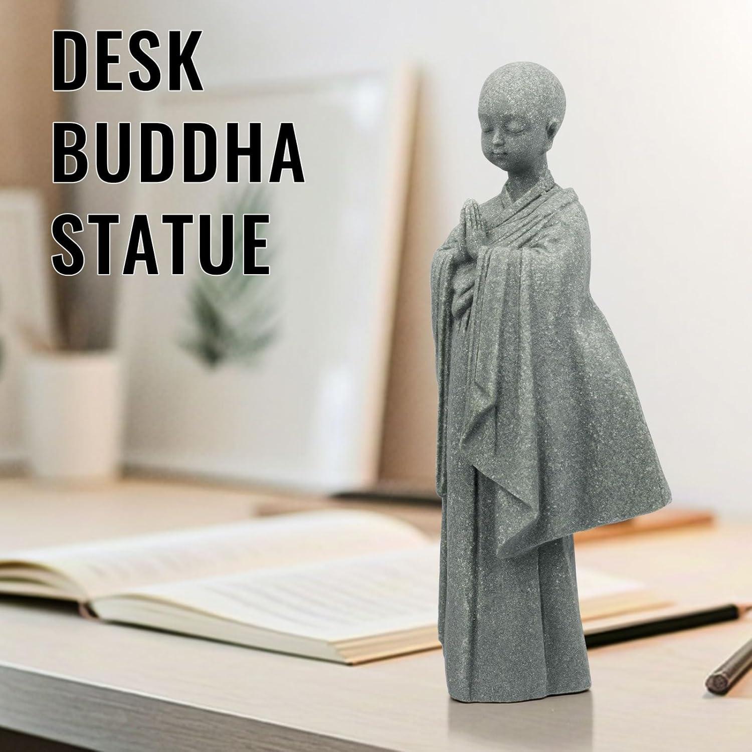 Estatua de Buda de Arenisca BEIZHAN 13.46 cm para Escritorio